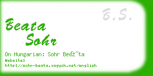 beata sohr business card